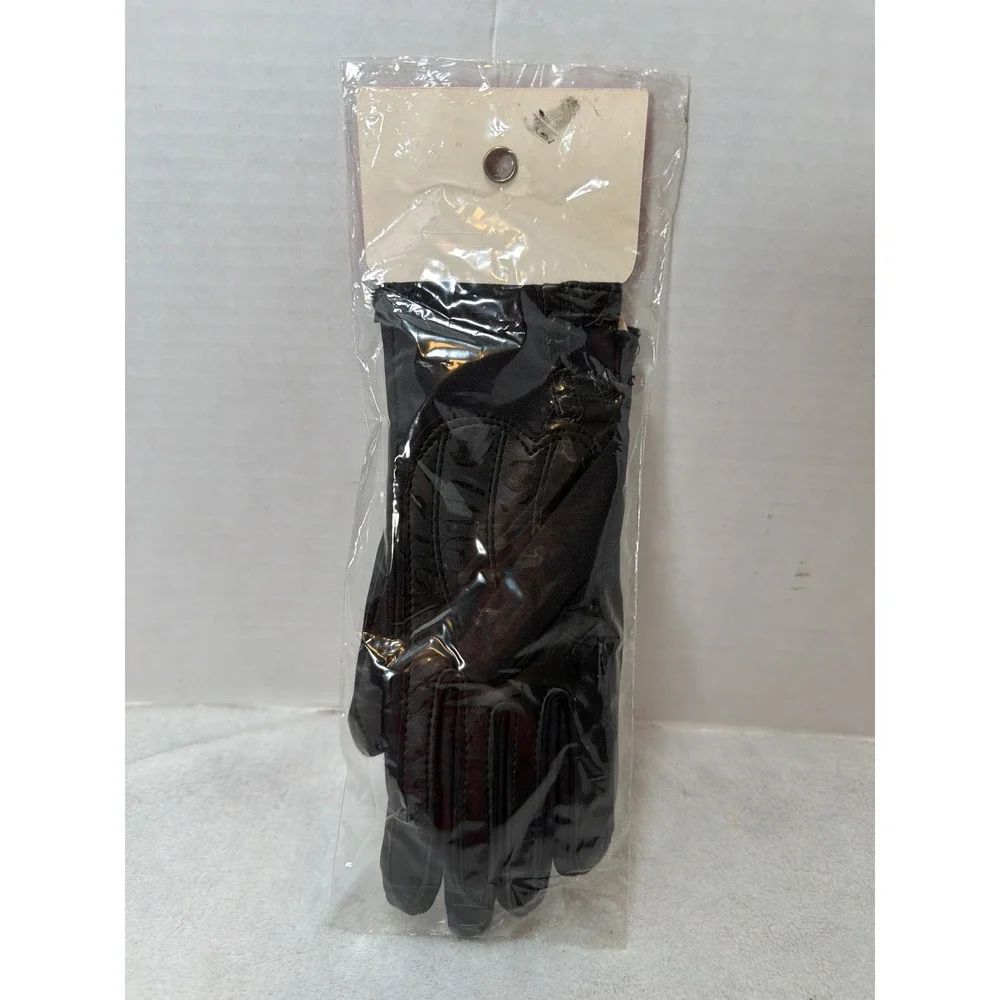 NOS VTG 70s Finale Handlovers Driving Gloves Women One‎ Size Black Nylon Spandex